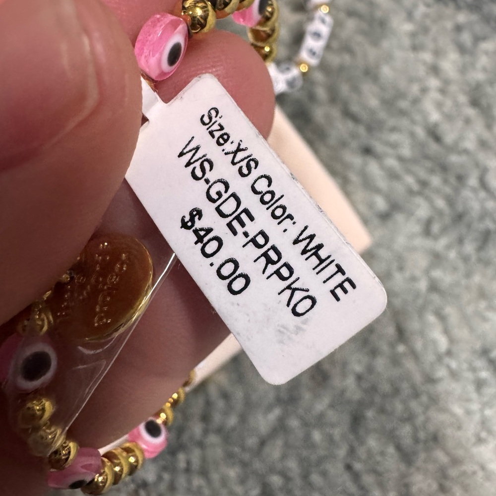 NWT Little Words Project Gold “You Got This” and “Good Energy” Beaded Bracelets - Picture 5 of 5